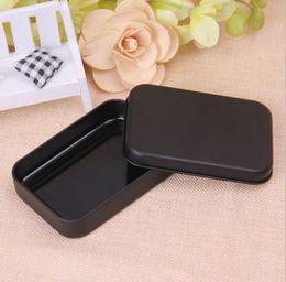 Rectangle Tin Box Black Metal Container Ti n Boxes Candy Jewellery Playing Card Storage Gift Packaging