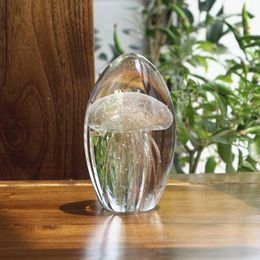 Novelty Items 3d Jellyfish Figurines Miniatures Paperweight Glass Craft Aquarium Ornament Home Gifts Decoration Accessories Crystal Fengs M3