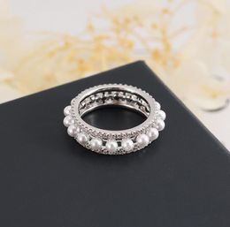 Wedding Rings Pearl Simple Rhinestone-studded Women's Ring Tender Women Bride Elegant Fashion White Index Finger Jewellery Classic Gift