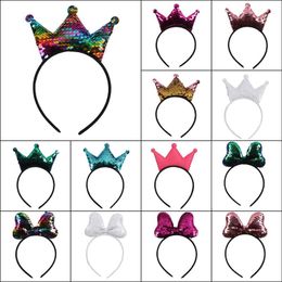 Baby bow Headband Girls Party Hair Accessories Children Birthday Flower Kids Hairbands Cosplay Crown sequin Baby Cute Lovely Headband