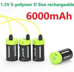 2pcs Brand 1.5v Lithium 6000mAh D size rechargeable battery USB D type powerful battery with USB cable for gas stove Wate heater