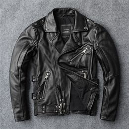 Motorcycle Leather Jacket Man Fashion Male Coat Casual Motor Distressed Windbreakers Outerwear Overcoat Tops Plus Size-XXXL Black