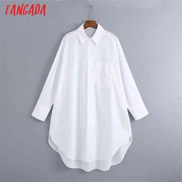 women oversized white shirts long sleeve solid female loose casual blouse tops 6Z80 210416