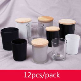 candle gel wax wholesale Australia - 12pcs Dozen Diy Candle Cup Manual Wax Container Glass Candle Cup Candlestick Aromatherapy Candle Candles Jars Party Decoration H1222