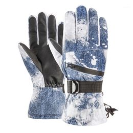 Ski Gloves Winter For Men Women Warm Cotton Outdoor Mountaineering Riding Touch Screen Plus Velvet Snowboard Wear