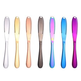 430 Stainless Steel Butter Knife Cake Tools Cheese Dessert Jam Spreaders Cream Knifes 7 Colours Home Multifunctional Baking Tool