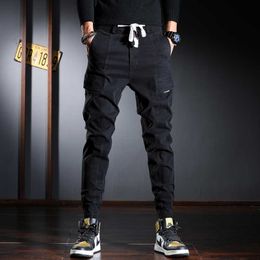 Fashion Streetwear Men Jeans Wide Leg Trousers Loose Fit Big Pocket Casual Cargo Pants Korean Style Designer Hip Hop Joggers