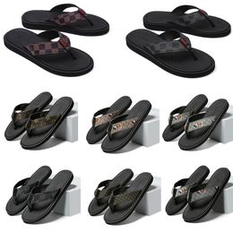 Luxury Brand Printed Designer Slippers Mens comfort Rubber Slides Sandals black Brown grey With Grid pattern Flower Outdoor Beach Casual Flip Flops size 39-46