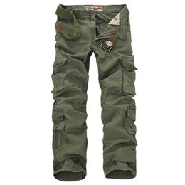 Fashion Military Cargo Pants Men Loose Baggy Tactical Trousers Oustdoor Casual Cotton Cargo Pants Men Multi Pockets Big size 210707