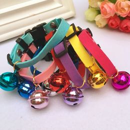 Dog Supplies Velvet rope cat big bell S small pet cats dogs rabbit collar 19 Colours