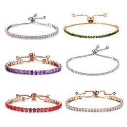 Link, Chain 6Pcs Multicolor Tennis Bracelet With Sparkling 5A Cubic Zirconia Adjustable For Mother Day To Women Lady Girls