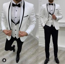 Customize tuxedo One Button Handsome Shawl Lapel Groom Tuxedos Men Suits Wedding/Prom/Dinner Man Blazer(Jacket+Pants+Tie+Vest) W933