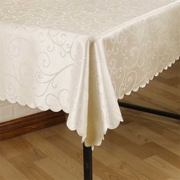 All sizes Jacquard printed flower tablecloth pattern checked Rectangular Round banquet Wedding Party el Decoration 211103