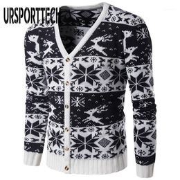 WUAI 2018 Mens Christmas Ugly Sweater Cardigan Winter Warm Knitwear Coat Jacket