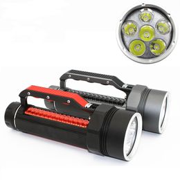 Diving Torch Light 6 * XML-L2 7200LM LED Diver Flashlight IPX8 Waterproof Lamp Scuba Submersible Underwater 100M 32650 Batteries