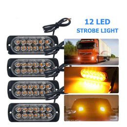 Emergency Lights 4/6/12 Ultra-Thin LED Light Car Strobe Warning Truck Trailer Beacon Lamp