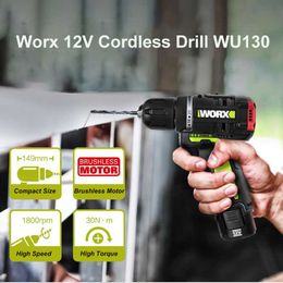 worx screwdriver Canada - WORX WU130 12V Brushless Motor Drill Cordless Electric Drill Screwdriver 30N.m Power Tools 210719