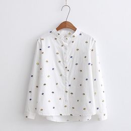 Women's Blouses & Shirts 2021 Spring And Autumn Korean Print Long-sleeved Shirt Female Loose Cotton 100-tie Girl Tops For Women Fashion