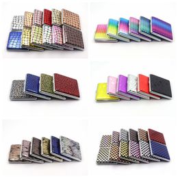 Latest Colorful PU Leather Portable Cigarette Storage Box Stash Case Cool Innovative Design Container Preroll Smoking Lighter Holder Multiple Styles DHL Free
