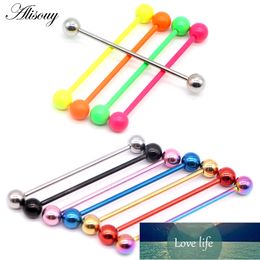 1PC 1.6*38mm Long Stainless Steel Industrial Piercing Ear Cartilage Plug Tunnel Jewelry Earring Straight Ear Barbell Jewelry Factory price expert design Quality