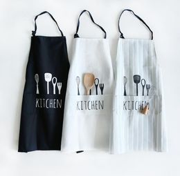 100pcs Women Men Apron Commercial Restaurant Home Bib Spun Poly Adjustable Cotton Kitchen Aprons SN2776