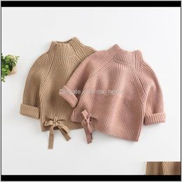 Baby Maternity Drop Delivery 2021 Children Solid Colour Turtleneck Boys And Girls Sweaters Knit Kids Pullover Casual Baby Girl Clothing 15 Y 2