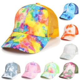 Summer hats Home tie-dye baseball cap Snapback mesh sun visor sunscreen beach sports hat Outdoor Peaked Caps Head Wear