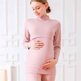 maternity pyjama set pregnant women underwear breastfeeding Sleep & Lounge nursing pajama 210918