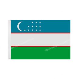 Uzbekistan Flags National Polyester Banner Flying 90*150cm 3*5ft Flag All Over The World Worldwide Outdoor can be Customized