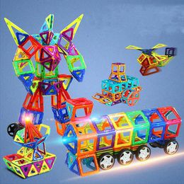 Big Size Magnetic Toys Magnetic Designer Magnet Building Blocks Toys for Children Construction Set Magnetic Bircks DIY Gift Kids Q0723