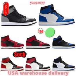 2022 Retro 1 zapatos de baloncesto 1S Universidad American Warehouse Entrega rápida y distribución Blue Fragment Design Diseño Polen Royal Toe Womens Jorden Sneakers con caja