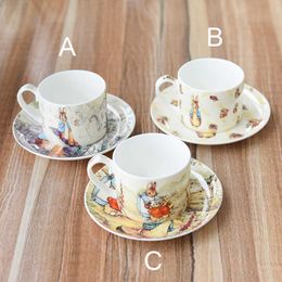 High Quality Bone China Coffee Cup And Saucer English Afternoon Tea Set Red Tea Cup Dessert Gift Ideas 210611