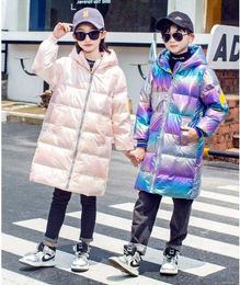 New fashion Dazzling boy&girls down jacket Girls Long Coats Lightweight down Baby jacket for Girls winter Jackets For Kids H0910