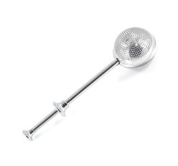 2021 new 18cm Stainless Steel Spoon Retractable Ball Shape Metal Locking Spice Tea Strainer Infuser Filter Squee Fast ship