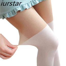 Cute Princess White Tights Over Knee Double Stripe Sheer White Temptation Sheer Mock Suspender Patchwork Pantyhose Tights Y1130