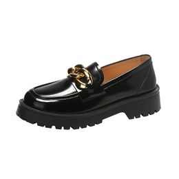 Black Loafers Retro Japanese School Shoes Woman Spring Thick-soled Sneaker Genuine Leather Casual Daily Shallow Trend Girl Women