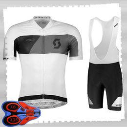 SCOTT team Cycling Short Sleeves jersey (bib) shorts sets Mens Summer Breathable Road bicycle clothing MTB bike Outfits Sports Uniform Y210414156