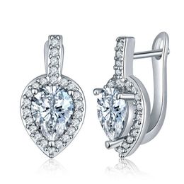Womens Stud Earrings Crystal Copper Platinum zircon Gold silver plated