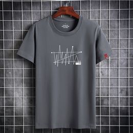 Mens T Shirts Casual Short Sleeve Summer Top Tees Fashion Clothes Plus OverSize S-6XL High Quality Printed Cotton TShirts 220312