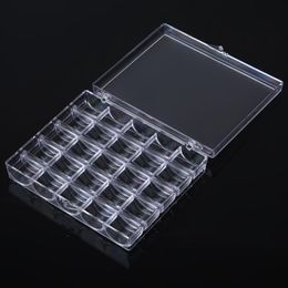 Sewing Notions & Tools 25Grid Bobbins Storage Box Transparent Plastic Case Multifunction Nail Manicure Decor