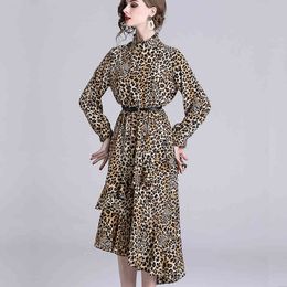 Sexy Women party Long Dress Leopard Print Sleeve Club Boho Summer Beach Lady Casual Vestidos Mujer robe longue 210520