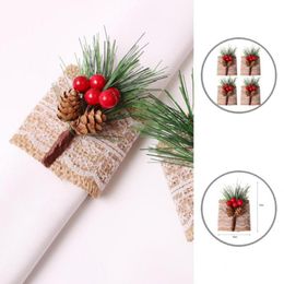 Napkin Rings Durable 4Pcs Fashion Versatile Table Ornament Ring Fabric Buckle Round For Weeding