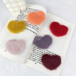 Lovely Candy Colour Heart Women Clips Korean Love Hairpin Simple Hair Accessories Side Clip Solid Colours Girl Lovely Barrette