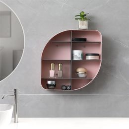 Geometric Punch-free Wall Storage Rack Home Living Room Decoration Shelf Bedroom Kitchen Bathroom 210423