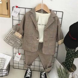 Baby Boy Gentleman Clothes Set For Boys Set di abbigliamento autunnale Giacca Pantaloni Bambini Tuta Bambini Ragazza Abiti Suit Costume 211025