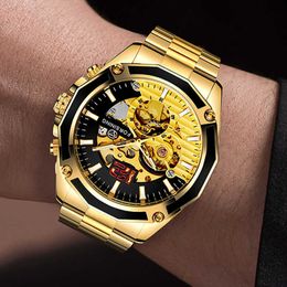 FORSINING Mens Watch Men Luxury Famous Top Brand Automatic Wrist Watch Waterproof Skeleton Mechanical Wristwatches Watch for Men Q0902