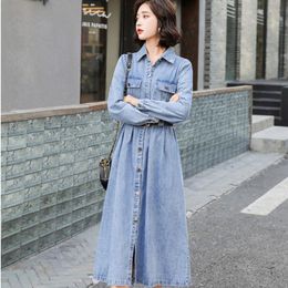 Korean Long Denim Dress Online Shopping 