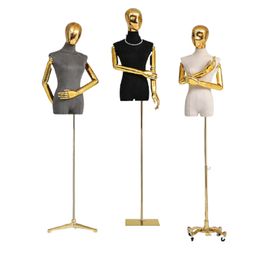 Model Women's Silver Electroplated Suede Golden Dummy Rack Women Mannequin