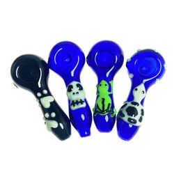 4inch Creative Animal Design Glow In The Dark Pipe Hand-blown Tobacco Bowl Glass Hand Smoking Pipe