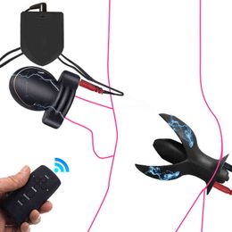 NXY Anal toys Electric Butt Plug With Vibrator Electro Expanding Anus Buttplug Gay Sex Toys Men Bdsm Shock Cork Set 1125